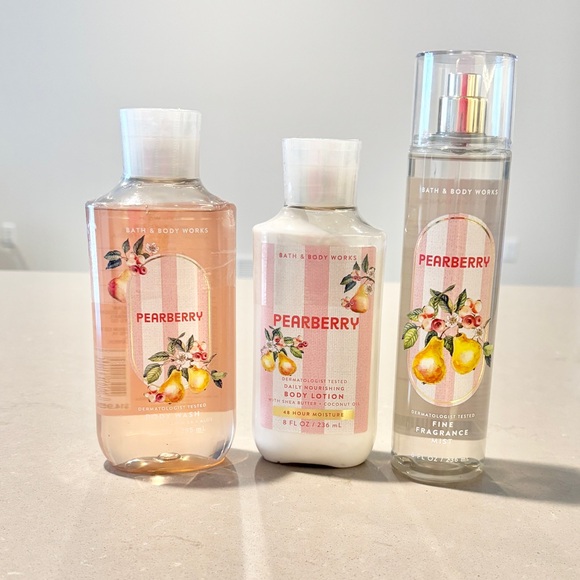 Other - Bath & Body Works Pearberry 3 Piece Set Body Wash Lotion Fine Fragrance Mist New